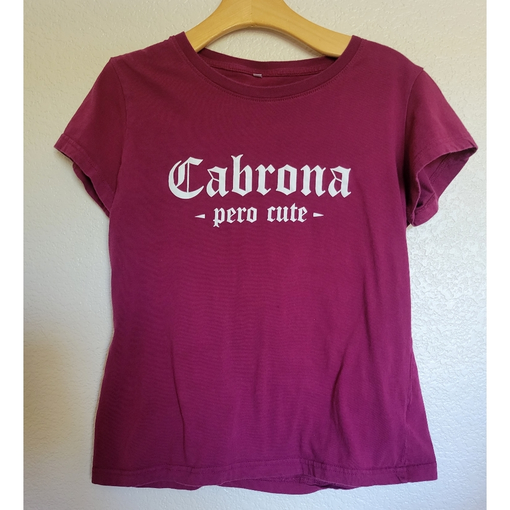 Womens graphic tee in burgundy color Size medium